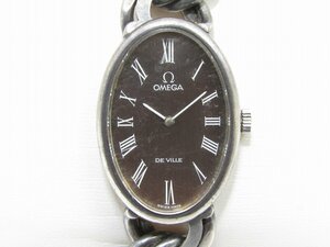 稼働品 OMEGA オメガ DEVILLE デビル オーバル 腕時計 手巻き ウォッチ SV925 チェーンベルト cal.620