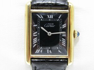 1 иен старт работа товар CARTIER Cartier verumeiyu Must Tank женские наручные часы чёрный циферблат SV925 механический завод античный часы 