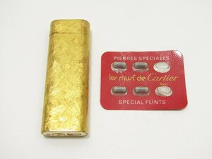 1円スタート 着火確認済み CARTIER カルティエ ガスライター ゴールドカラー フリント付き