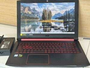 送無 ゲーミングノートPC Acer Nitro 5 AN515-52 Core i7 8750H メモリ8GB 128GB-SSD 500GB-HDD GeForce GTX1050Ti 15.6型 動作品 エイサー