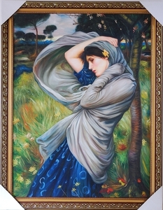 Art hand Auction [Reproduction] Large new item, John William Waterhouse, Boreas, hand-painted oil painting, female figure, reproduction painting, Vietnamese painting, original original only, Painting, Oil painting, Portraits