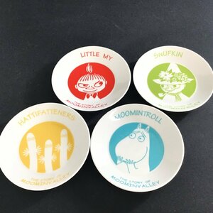 *1 jpy start * Moomin desert plate ×4 unused goods [ including in a package un- possible / selling out /05-142]