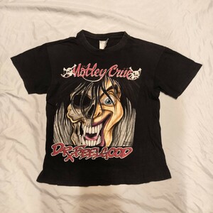 90年代 モトリークルー バンドTシャツ 黒系 BROCKUM ロックTシャツ Mtley Cre Dr.FeelGood ドクターフィールグッド 90s
