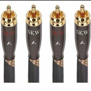 新品 SKW 2rca（オス） to 2rca（オス） 赤白ケーブル/(赤R/白L) 長さ約1m/OD:6.5mm