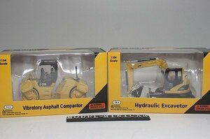 ▲超希少！2点！C-COOL 1/64 油圧ショベル Hydraulic Excavator Vibratory Asphalt Compactor 建設機械