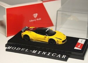 ▲超希少！黄！LBWK特注品！1/64 フェラーリ Ferrari 458 Italia LB Works Liberty Walk Duck Tail Zero Fighter Resin Model