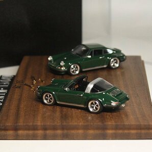 ▲2台！世界限定199台！TP 1/64 ポルシェ Porsche 911 Singer Targa Dark Green 新品 Resin Modelの画像3