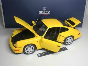 ▲入手困難！Yellow！限定品！NOREV 1/18 ポルシェ Porsche 911 964 Carrera 2 1990 新品 ノレブ