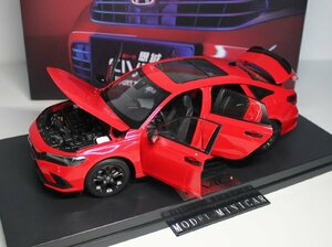 ▲入手困難！Honda特注！1/18 ホンダ Civic シビック 11代目 2022 赤 新品