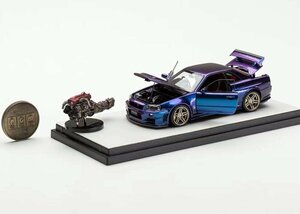 ▲全開閉！Chameleon！世界688台！One Model x PGM 1/43 日産 NISSAN GTR R34 スカイライン GT-R Skyline Z-Tune 金属製