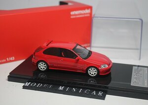 ^ hard-to-find!Red! worldwide limitation!OneModel 1/43 Honda Honda Civic Civic Type R type R Mugen EK9 Resin Model ONE MODEL