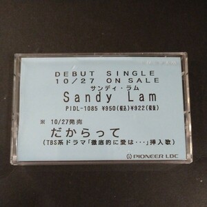 レアカセ！サンプル盤　非売品　美品　お宝カセット！　★サンディ・ラム/Sandy Lam★シングル　カセットテープ　 当時物！