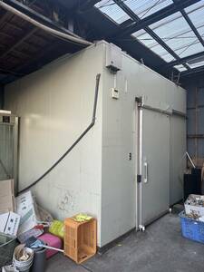  actual work machine! day light panel system made, prefab refrigerator,4 tsubo size, Toshiba made inverter freezing machine TAM200AM-SV condition excellent! large refrigerator 