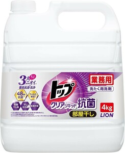 ○ トップ クリアリキッド抗菌 部屋干し 洗剤 蛍光剤無配合 洗濯洗剤 液体 4㎏　