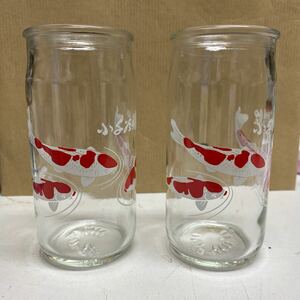 ガラスコップ グラス 空き瓶 レトロ 新潟　錦鯉　ワンカップ