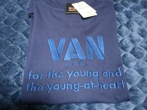 VAN JAC 　今期物　店舗限定　半袖バックVANロゴ刺繍Tシャツ　ネイビー　L　　新品未使用　アイビー　　トラディショナル