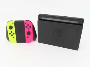 ○【任天堂】Nintendo Switch/ニンテンドースイッチ本体 新型 HAC-001(-01) ネオンイエロー/ネオンピンク