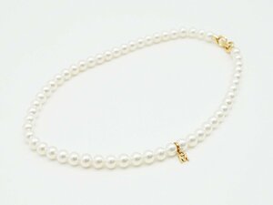 ◇【MIKIMOTO ミキモト】K18 チャーム付き パール ネックレス 6mm