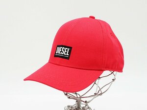 ◇美品【DIESEL ディーゼル】ロゴ キャップ 帽子 レッド