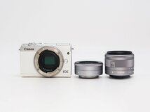 ◇美品【Canon キヤノン】EOS M100 ダブルレンズキット ミラーレス一眼カメラ ホワイト_画像1