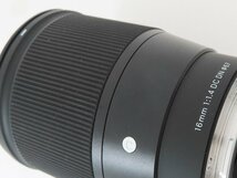 ◇美品【SIGMA シグマ】16mm F1.4 DC DN Contemporary ソニー用 一眼カメラ用レンズ_画像6