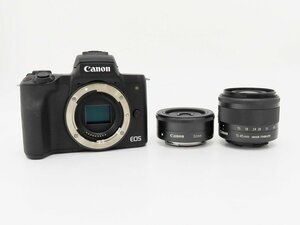 ◇【Canon キヤノン】EOS Kiss M ダブルレンズキット ミラーレス一眼カメラ ブラック