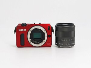 ◇【Canon キヤノン】EOS M EF-M 18-55 IS STM レンズキット ミラーレス一眼カメラ レッド