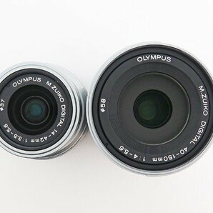 ◇美品【OLYMPUS オリンパス】M.ZUIKO DIGITAL 14-42mm , 40-150mm レンズ2点セット 一眼カメラ用レンズ シルバーの画像2