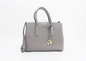 ◇【FURLA フルラ】2WAYハンドバッグ グレー