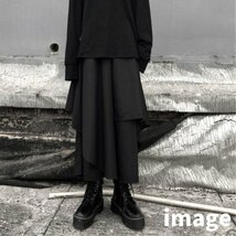 サルエルパンツ フレアパンツ 無地 メンズ レディース ユニセックス ブラック スカート ワイド 袴 ロング モード_画像6
