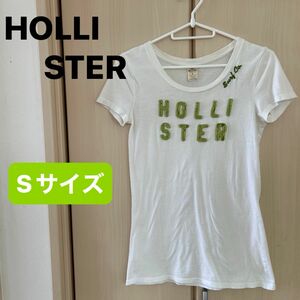 【HOLLISTER】(USED)ホリスター ロゴ ホワイト 半袖Tシャツ Sサイズ