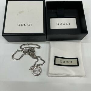 B595【中古品】/ GUCCI インターロッキングG ネックレス シルバー アクセサリー ペンダント 925