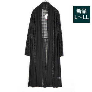 新品☆L~LL 大きいサイズ シアー トッパー ロングカーディガン レディース オシャレ きれいめ 春夏/ブラック 黒/40代 50代 60代/12081078