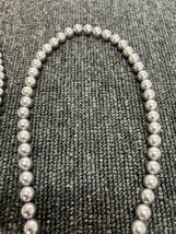真珠 パール ネックレス アクセサリー グレー2本 約71g 60サイズ発送_画像3