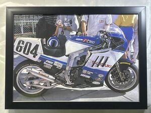 「'87 辻本 聡/ ヨシムラ・スズキGSX-R750」A4サイズ AMAスーパーバイク デイトナ ケビン・シュワンツ