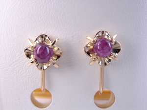 * new goods * free shipping *18 gold ruby design earrings *