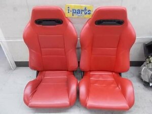 中古！レカロSR3(赤レザーカバー付)2脚セット　RECARO　セミバケット　レッド　太田