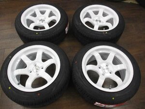 未走行！KR230 15インチ4本セット ホワイト 8J+20 4H100　185/55R15新品タイヤ　コンケイブ　岩槻