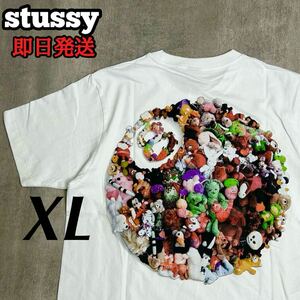 STUSSY ステューシー Plush Tee プラッシュ Tシャツ 半袖 メンズ レディース ぬいぐるみ ホワイト 白 XL