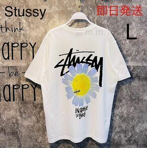 stussy ステューシー メンズ レディース 半袖 Tシャツ ITP FLOWER L 白 ホワイト ハチ