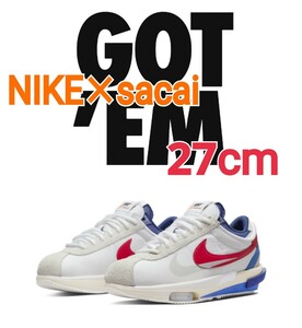 NIKE×sacai★Zoom Cortez White University Red US9 27cm ズームコルテッツ トリコロール 吉沢亮 ナイキ サカイ