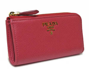 【極美品】PRADA プラダ サフィアーノ Ｌ字ファスナー コインケース キーケース 1pp026 ピンク ★正規品 ★全国送料無料♪