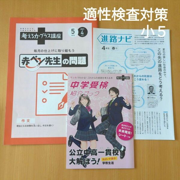 小５　考える力・プラス講座　公立中高一貫校　適性検査　作文　中学受験　ベネッセ　進研ゼミ