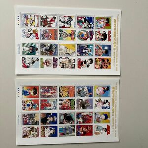 週間少年漫画50周年II (第二弾) 少年マガジン　少年サンデー　記念切手　80円x10x2シート　額面1600円　