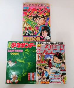 別冊少年サンデー/週刊少年マガジン/週刊少年チャンピオン/ 3冊まとめ/週刊/小学館/秋田書店/講談社/ああ甲子園特集/ドカベン/野球狂の詩