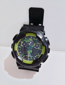 CASIO カシオ/ G-SHOCK Gショック/ GA-100LY/緑/迷彩/腕時計/ クォーツ/ デジアナ/メンズ 腕時計 ■□稼動品・電池交換済み□■