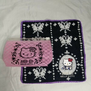  Anna Sui Hello Kitty towel handkerchie + pouch unused 