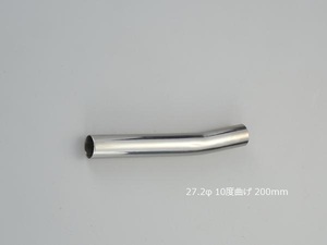 HMS 27.2Φ 10度 ステンレス 曲げパイプ 全長200mm ワンオフ 厚み 1.2mm R=60mm 即日発送 SUS304