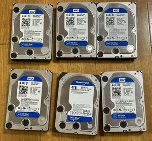 4TB HDD 6個セット (WD40EZRZ x 5台 + WD40EZAZ x 1台)