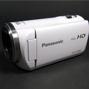 1円スタート中古良品 Panasonic デジタルハイビジョン ビデオカメラ HC-V360M 内蔵16GB ホワイト作動確認済み バッテリー/充電アダプター付の画像2